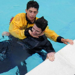 pool swim traiing in sportswear for survival